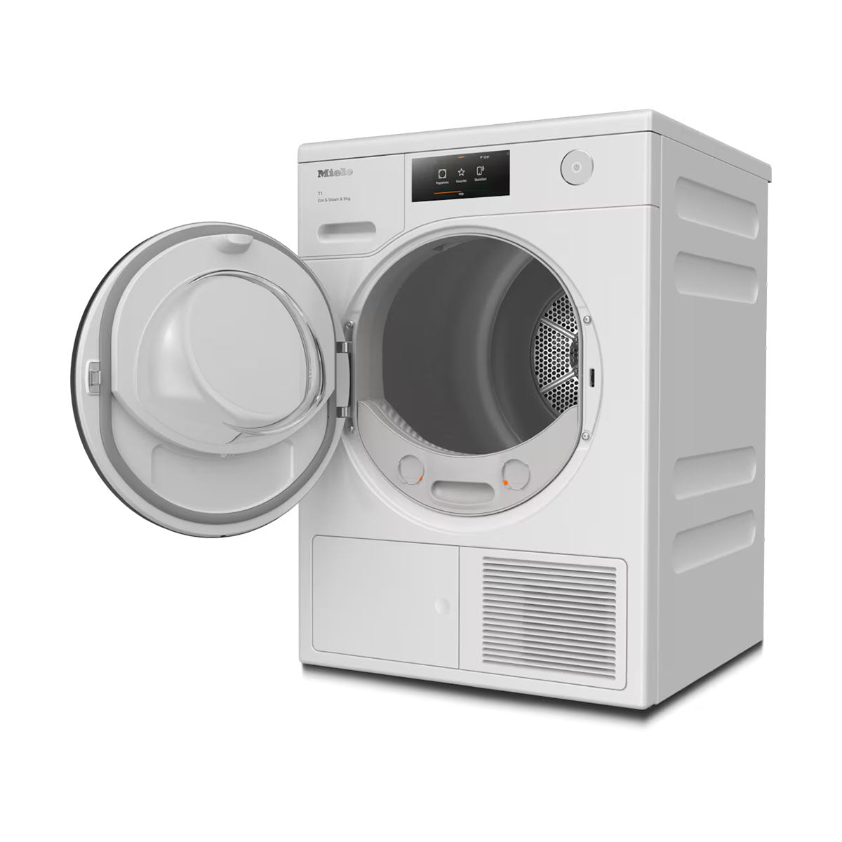 Miele TCR780WP T1 Freestanding Heat Pump Dryer, 9Kg, With EcoDry & SteamCare, 59.6cm Wide - Lotus White