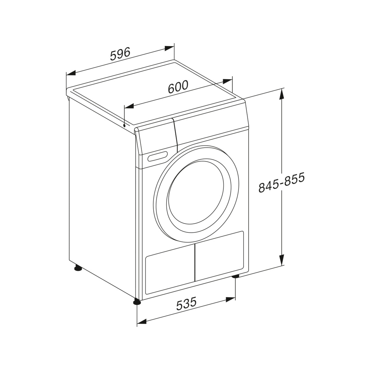Miele TEA525WP 8Kg Freestanding Heat Pump Tumble Dryer, 59.6cm Wide - White