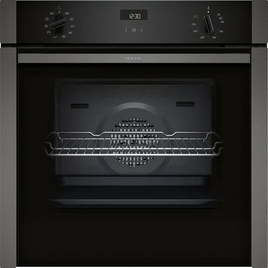 Neff B3ACE4AG3B 59.4cm Slide&Hide Built-in Electric Single Oven, Graphite Grey