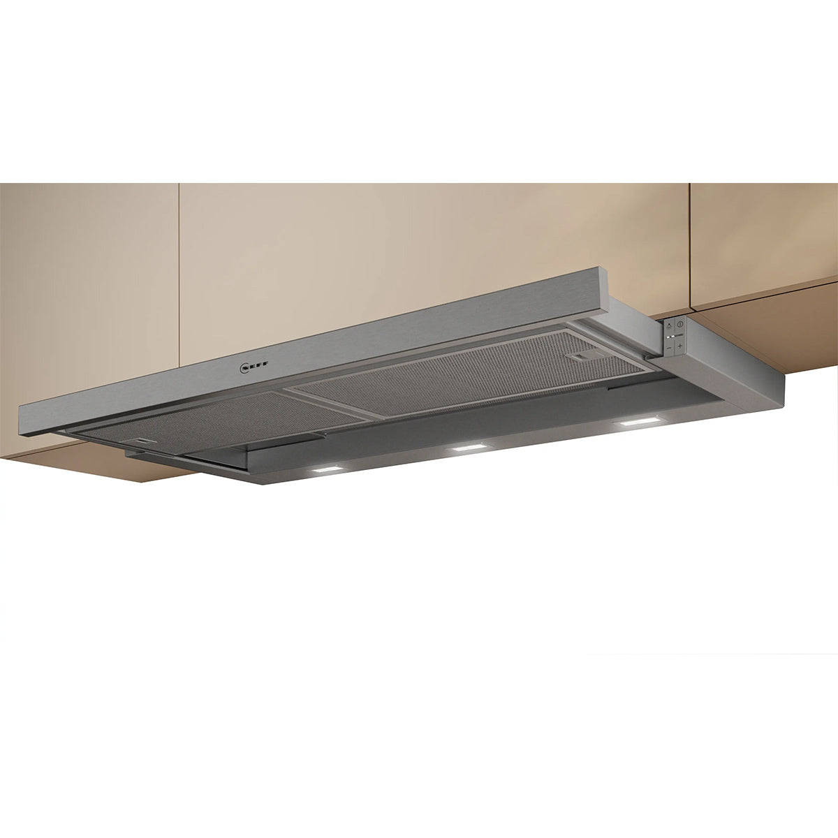 NEFF D49ED22N1B N 50 Telescopic Cooker Hood, 3 Speeds + Intensive Setting, 89.8cm Wide - Silver Metallic