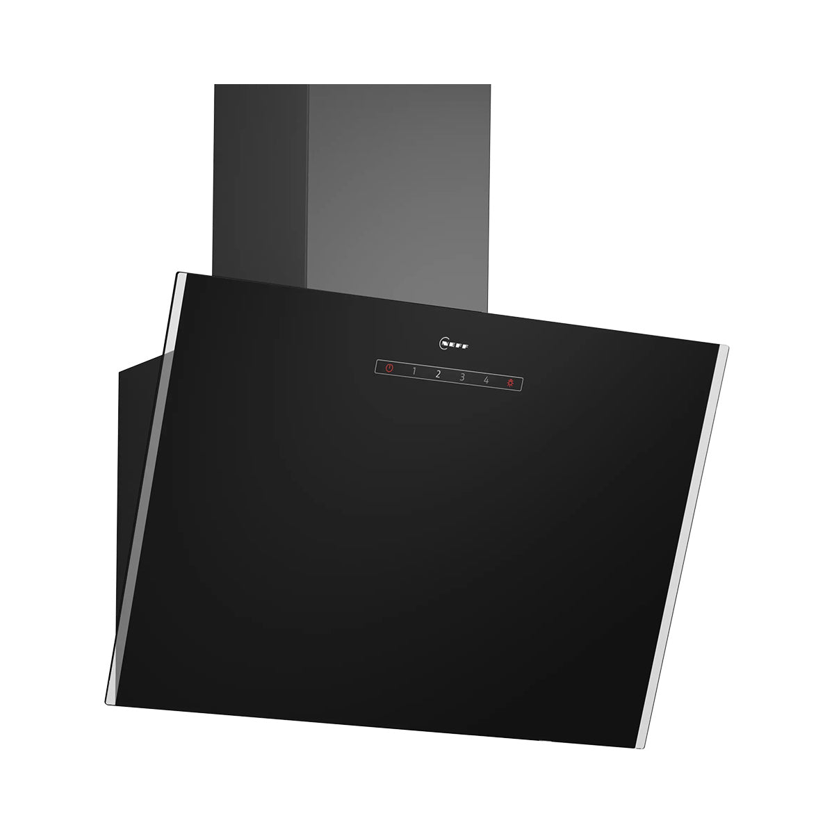 NEFF D63IDK1S0B N 30 Wall-Mounted Cooker Hood, 3 Speeds + Intensive Setting, 59cm Wide - Black, Clear Glass Black Printed