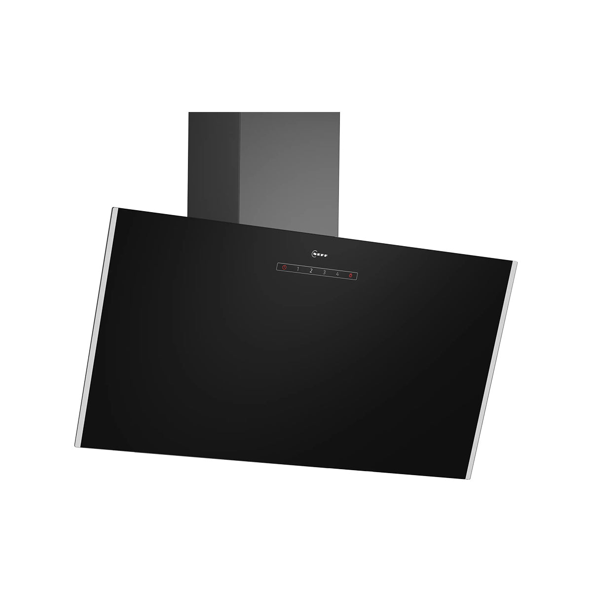 NEFF D83IDK1S0B N 30 Wall-Mounted Cooker Hood, 3 Speeds + Intensive Setting, 79cm Wide - Black, Clear Glass Black Printed