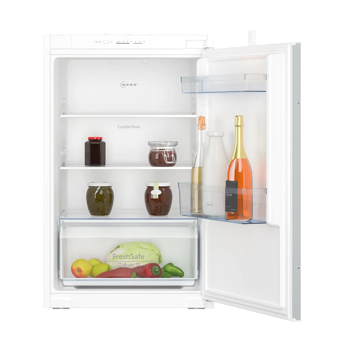 NEFF KI1211SE0 N 30 Built-in Fridge, 136 Litre, Fresh Safe, Super Cooling, 54.1cm Wide - Sliding Hinge