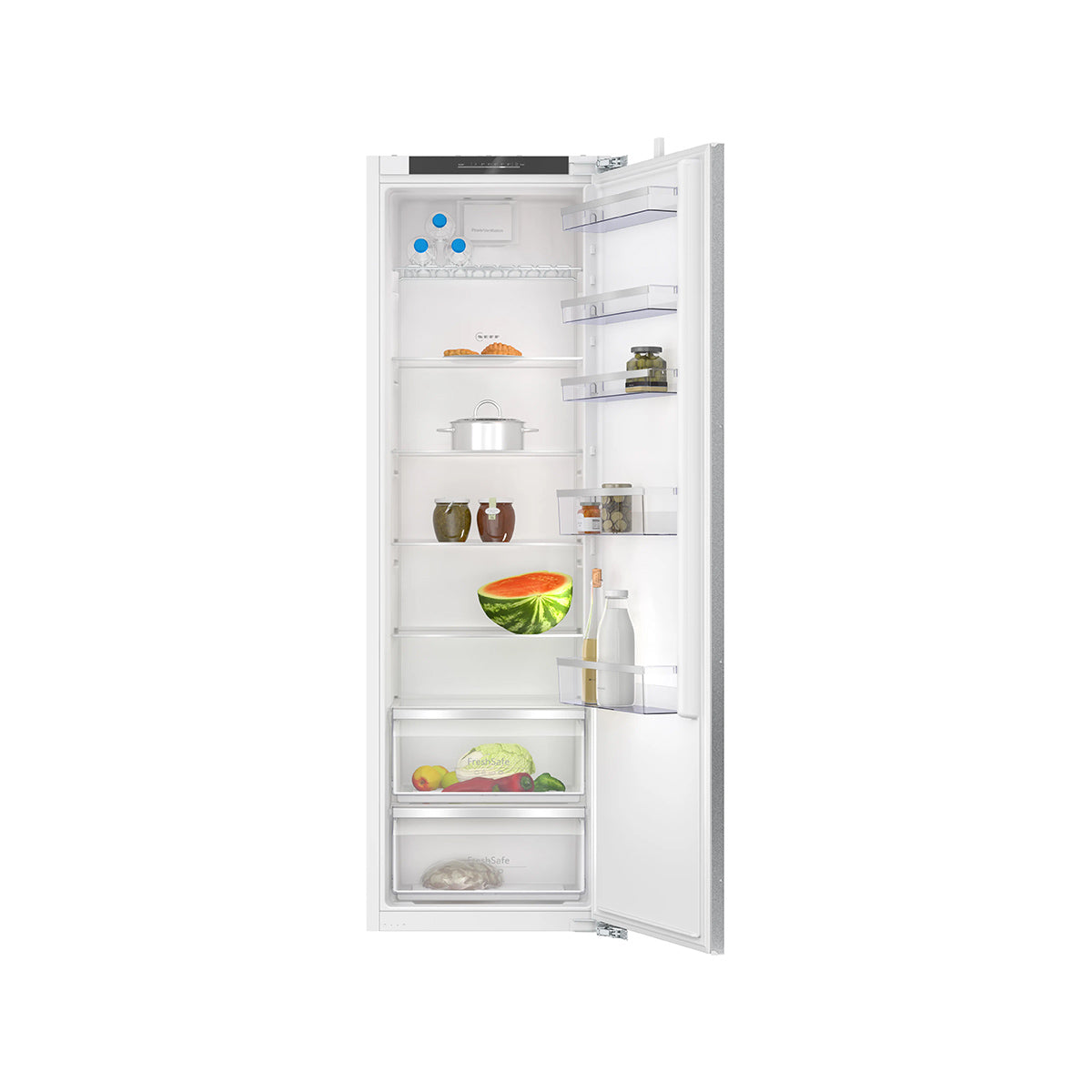 NEFF KI1812FE0G N 50 Built-In Fridge, 310 Litre, 6 Shelves, 54.1cm Wide - Flat Hinge, Right Reversible