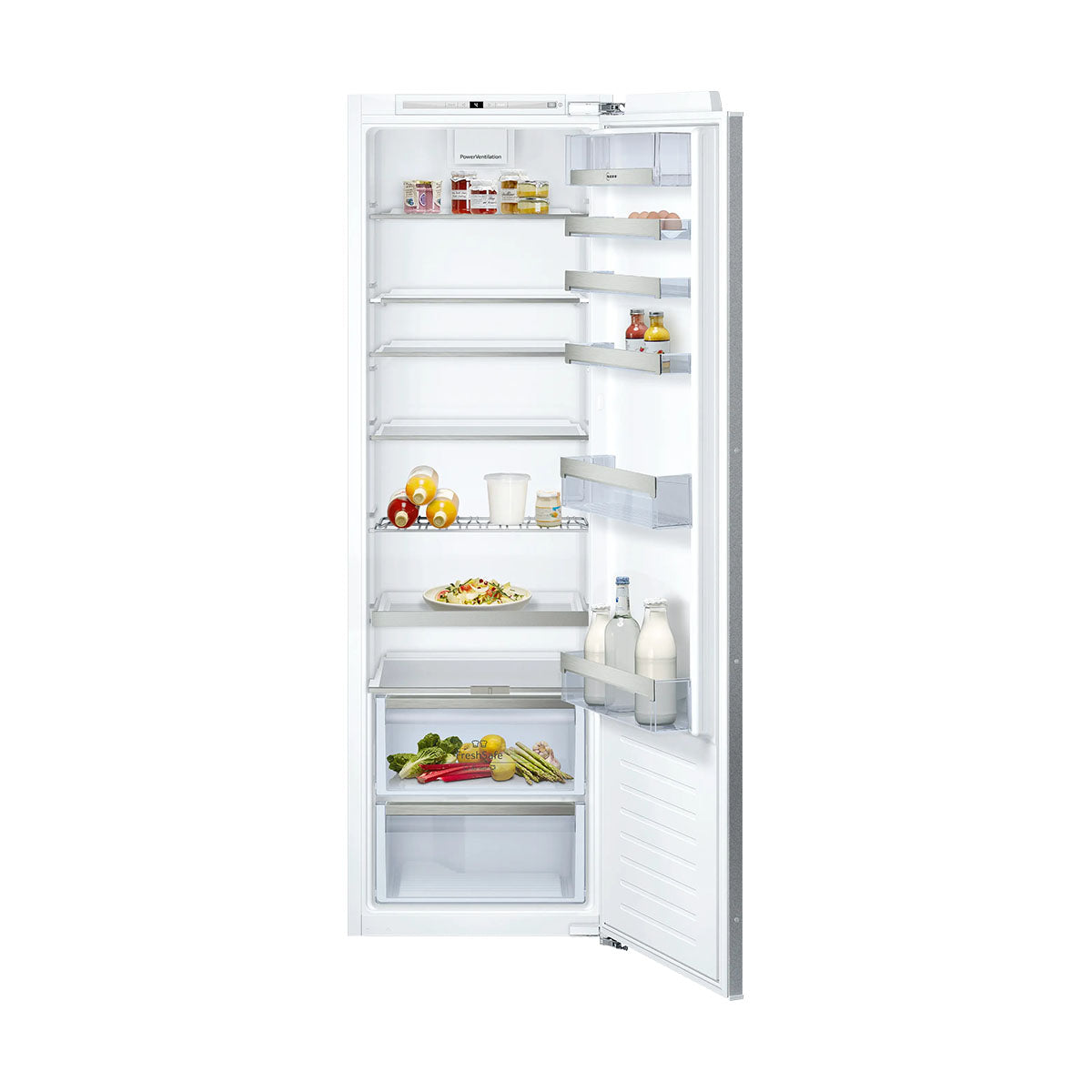 NEFF KI1813FE0G N 70 Built-In Fridge, 319 Litre, Fresh Safe, 55.8cm Wide - Flat Hinge