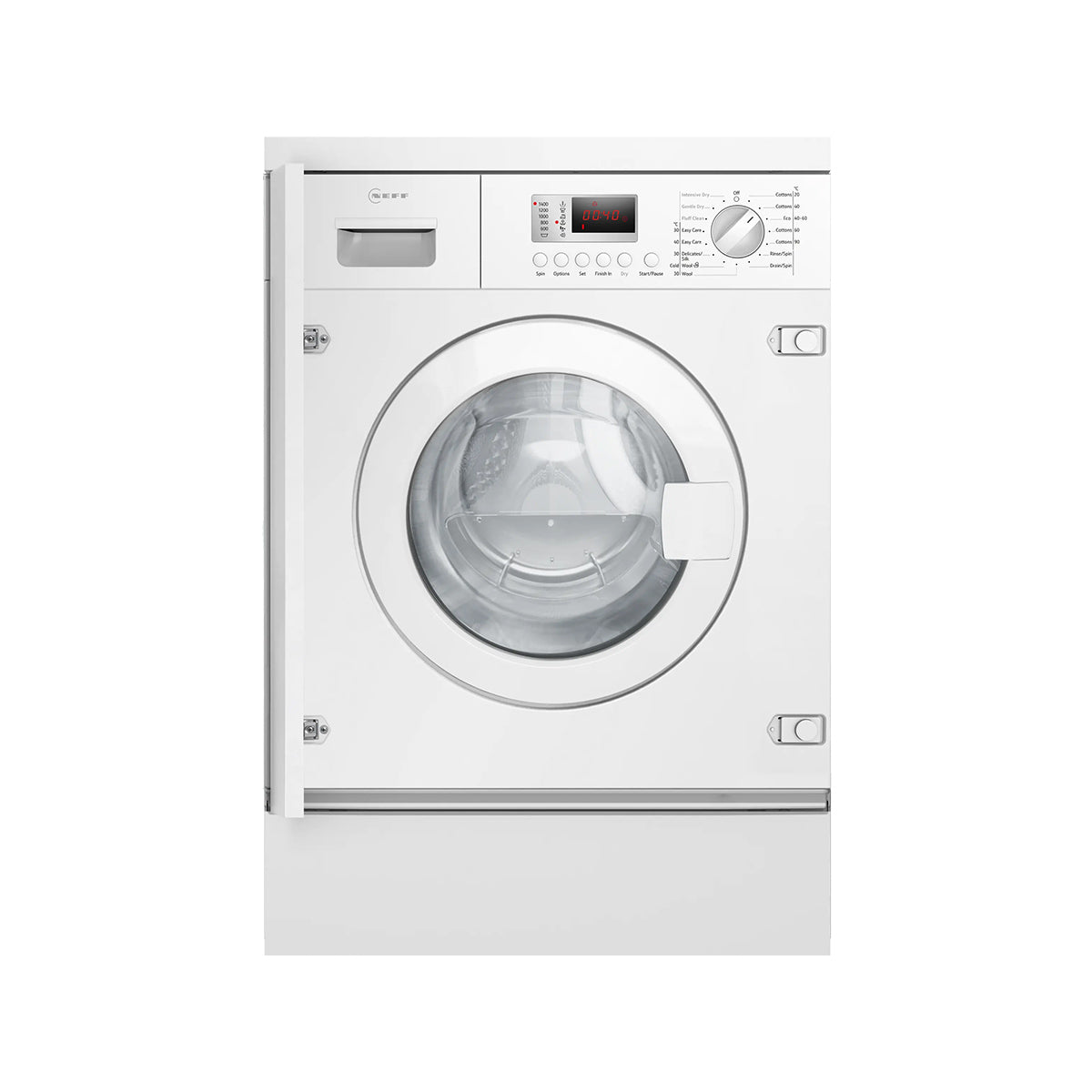 NEFF V6320X2GB Built-In Washer Dryer, 7/4Kg, LED Display, 59.5cm Wide - White