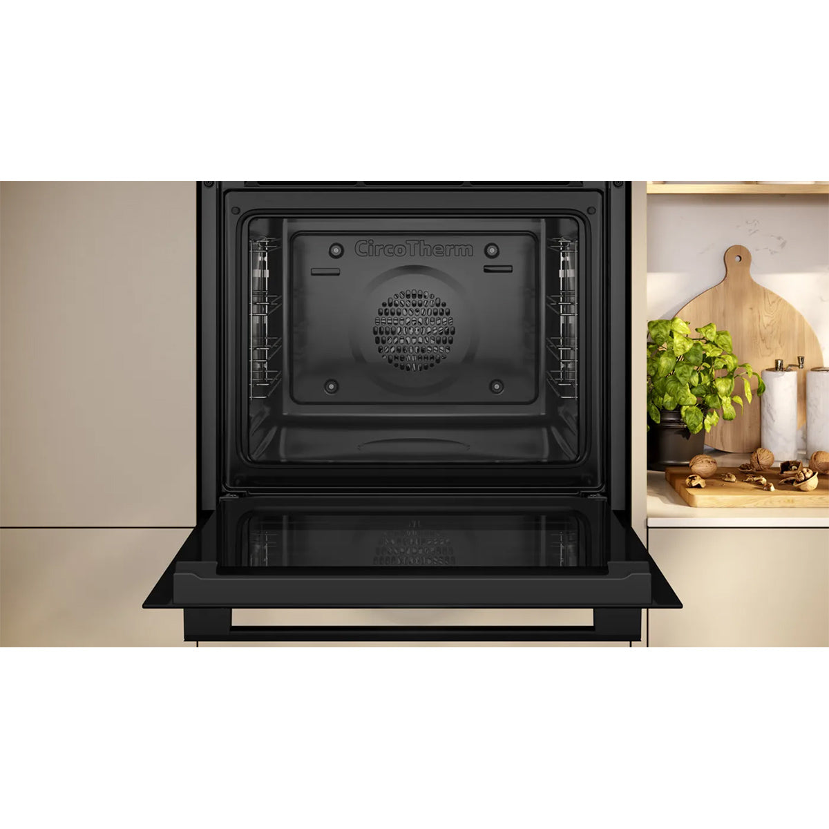 NEFF B1DCC0AK3B N 30 Built-In Oven, 71 Litre, CircoTherm®, 59.4cm Wide - Black, Bottom Hinge
