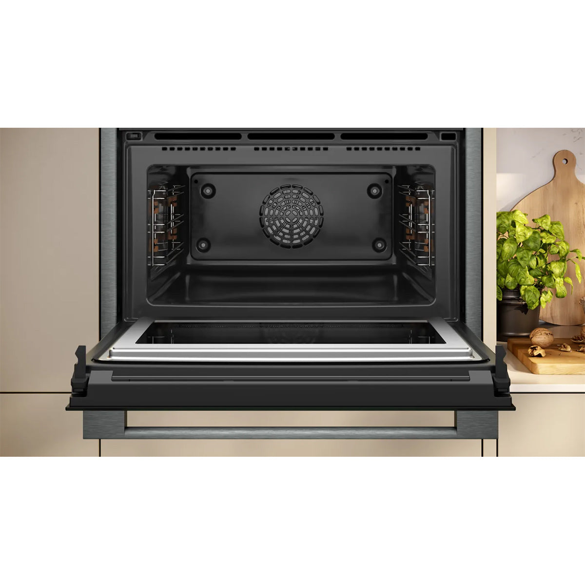 NEFF C24MS71G0B N 90 Built-In Compact Oven with Microwave Function, 45 Litre, 900W, 5 Power Levels, 59.6cm Wide - Graphite-Grey