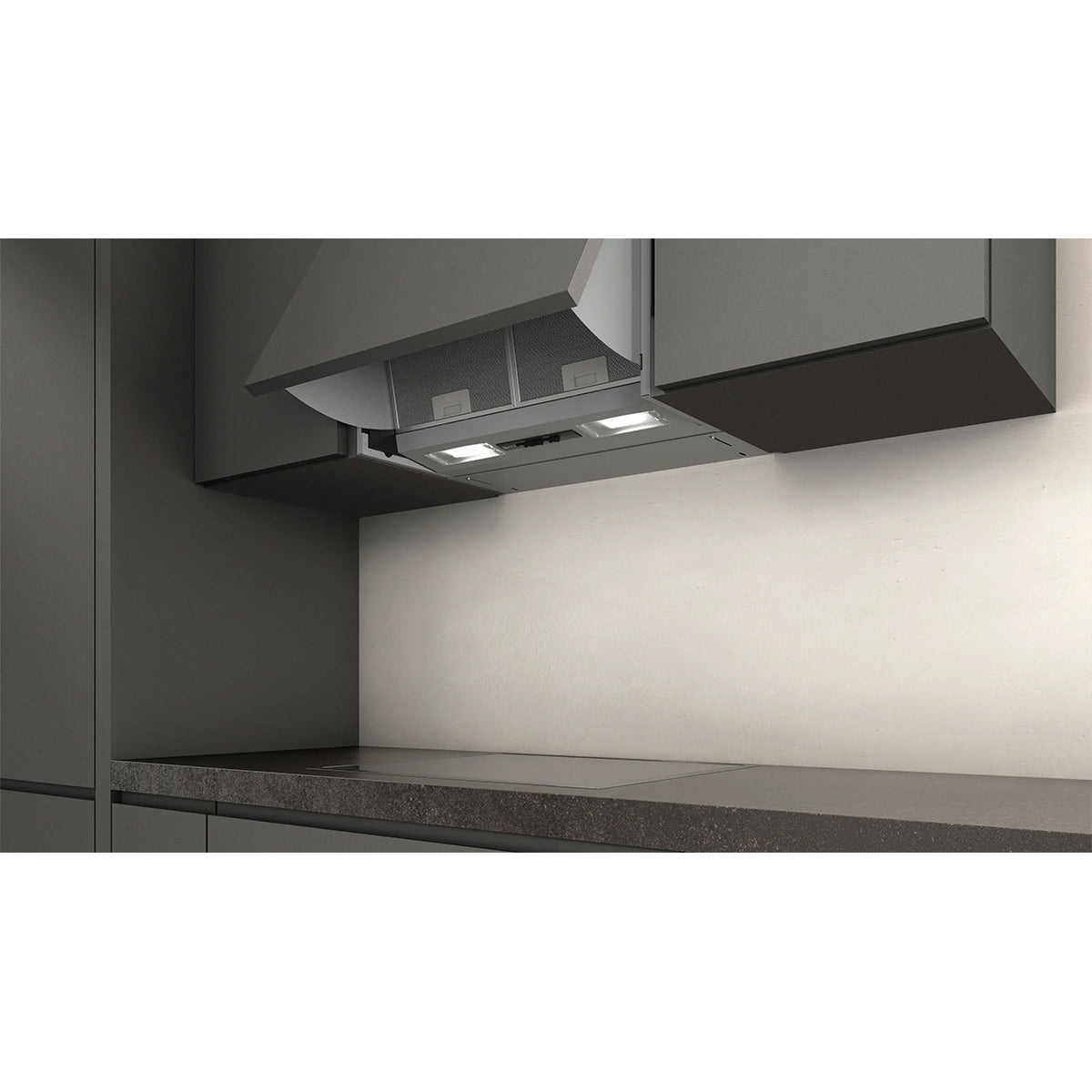 NEFF D64MAC1X0B N 30 Integrated Cooker Hood, 3 Speed Settings, 60cm Wide - Silver