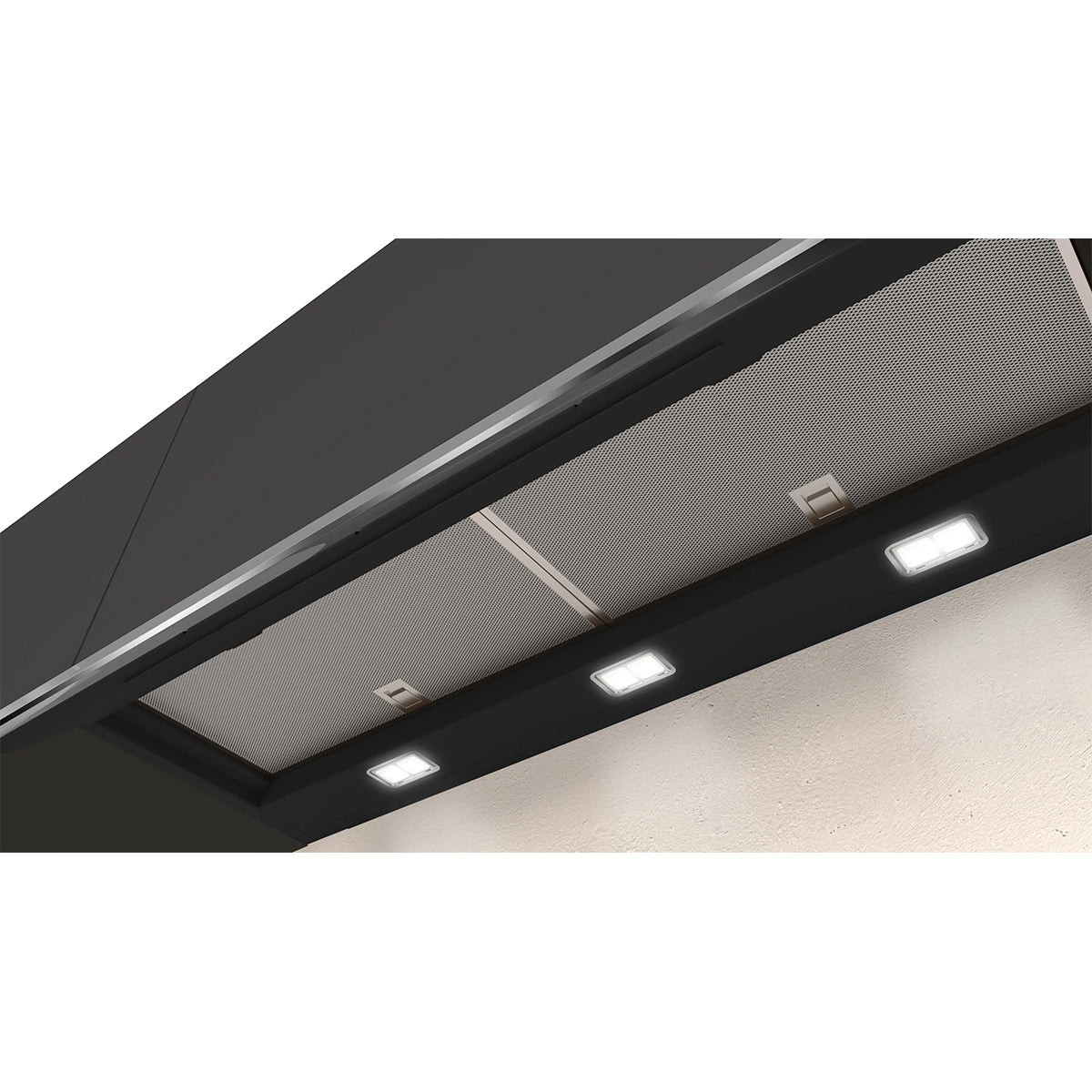 NEFF D95XAM2S0B N 70 Integrated Design Hood, 3 Speeds + Intensive Setting, 89.7cm Wide - Black, Clear Glass Black Printed