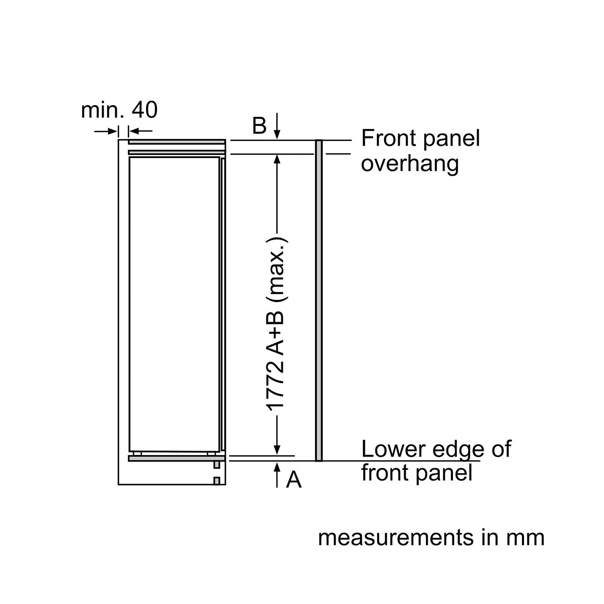 NEFF GI7812EE0G N 50 Built-In Freezer, 212 Litre, No Frost, 55.8cm Wide - Flat Hinge