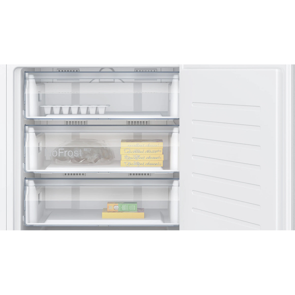 NEFF GU7212FE0G N 50 Built-Under Freezer, 85 Litre, 3 Drawers, 59.8cm Wide - Flat Hinge, Right Reversible