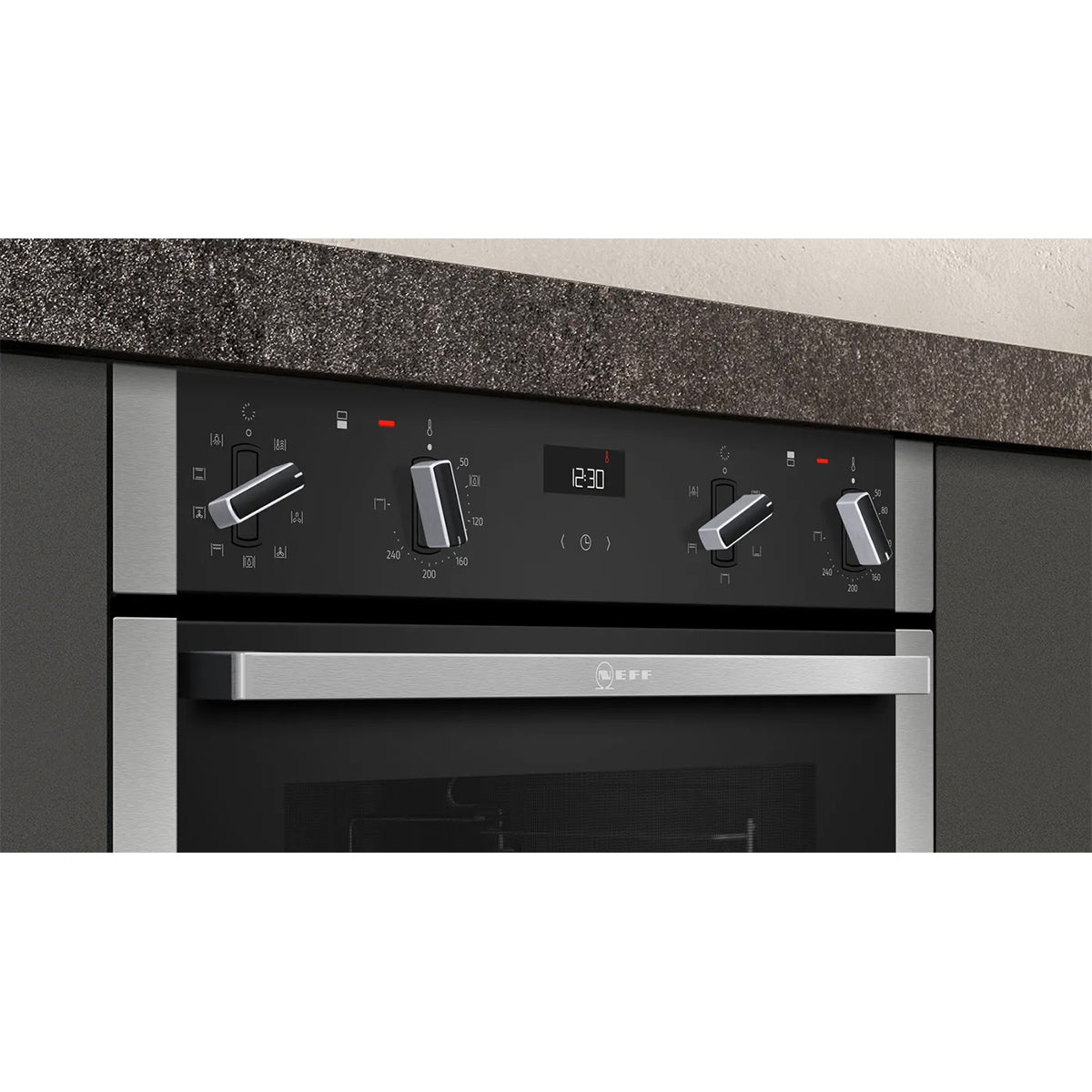 NEFF J1ACE2HN0B N 50 Built-Under Double Oven, 47/34 Litre, 59.4cm Wide - Stainless Steel