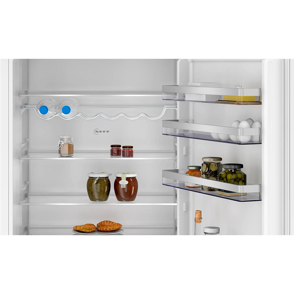 NEFF KB7962SE0 N 50 Built-In Fridge Freezer With Freezer At Bottom, 285/98 Litre, 69.1cm Wide - Sliding Hinge