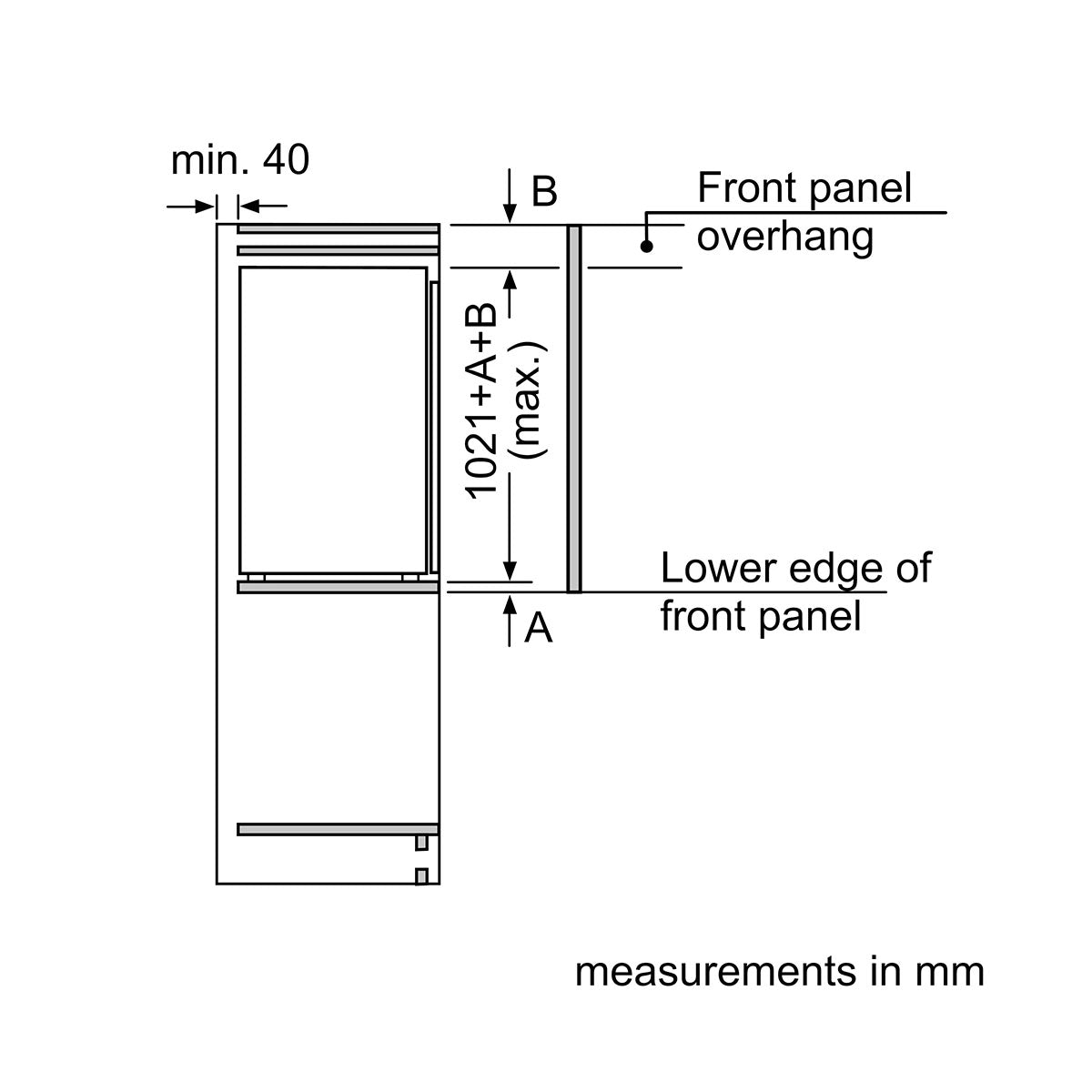 NEFF KI1311SE0 N 30 Built-in-Fridge, 165 Litre, Eco Airflow, Super Cooling, 54.1cm Wide - Sliding Hinge