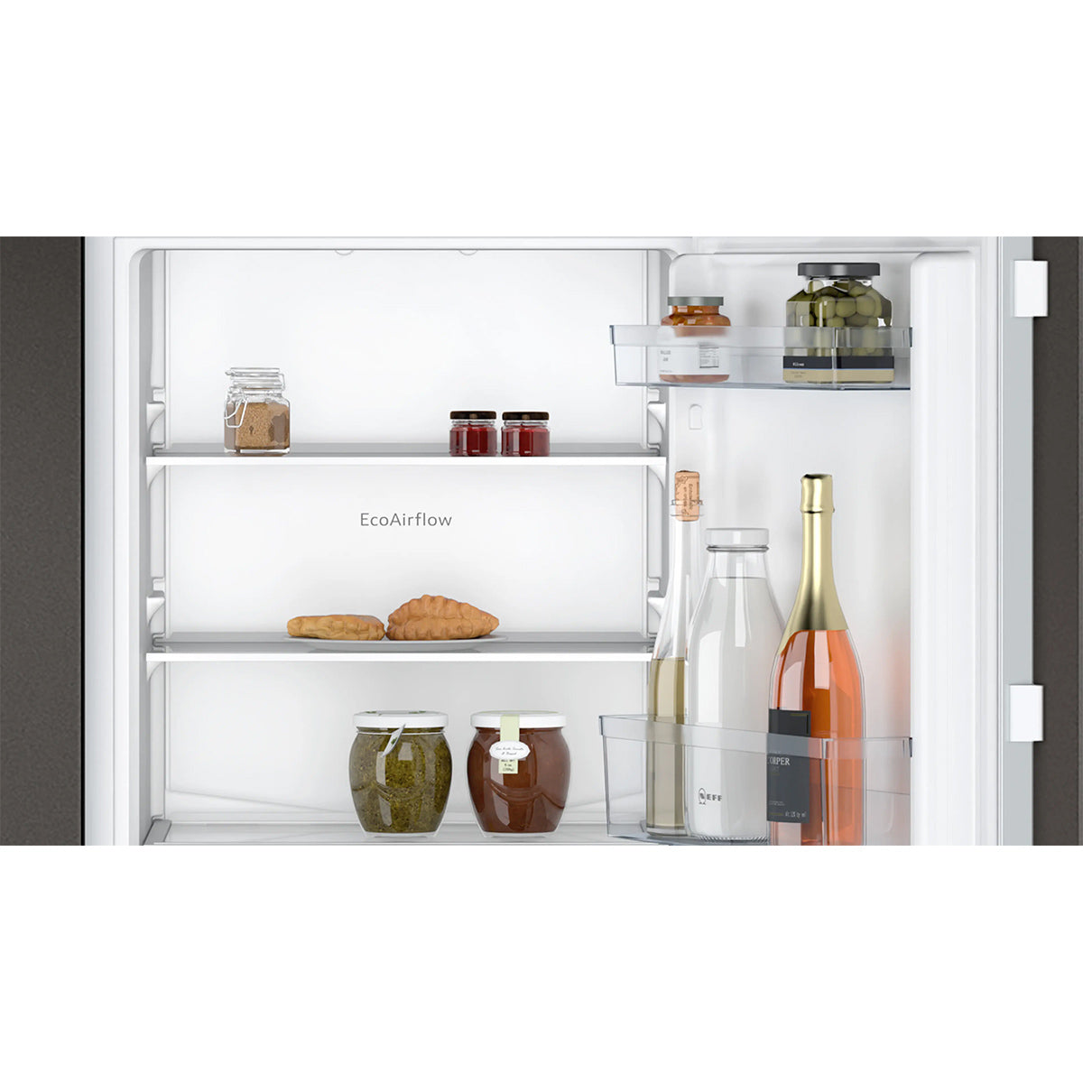 NEFF KI7851FE0G N 30 Built-In Fridge Freezer With Freezer at Bottom, 150/99 Litre, 54.1cm Wide - Flat Hinge, Right Reversible