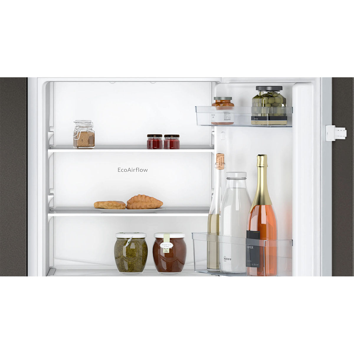 NEFF KI7851SE0G N 30 Built-In Fridge Freezer With Freezer At Bottom, 150/99 Litre, 54.1cm Wide - Sliding Hinge
