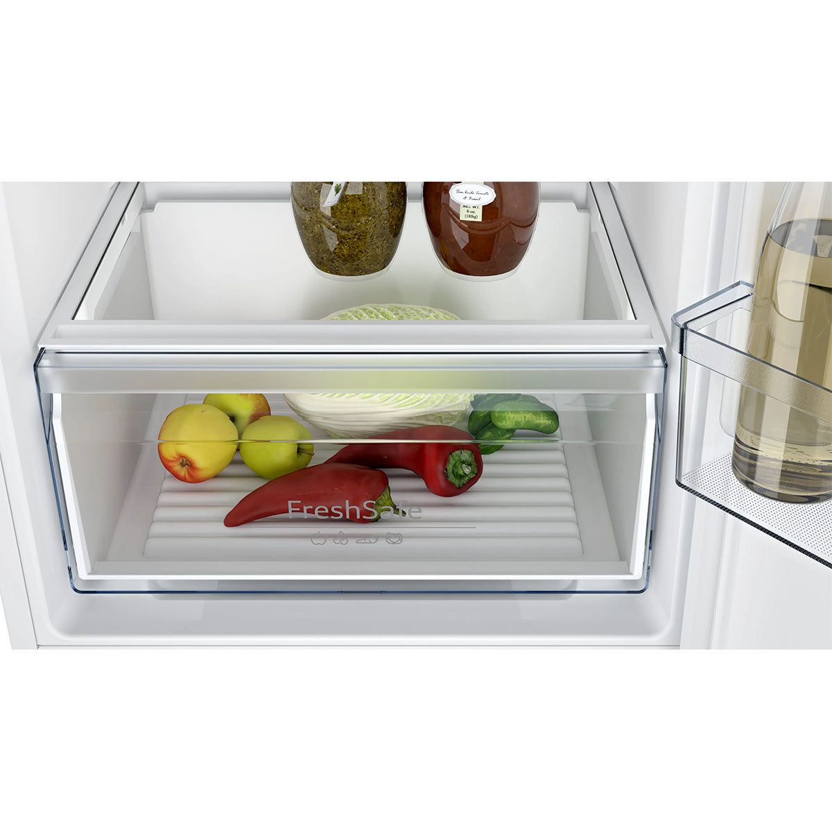 NEFF KI7851SE0G N 30 Built-In Fridge Freezer With Freezer At Bottom, 150/99 Litre, 54.1cm Wide - Sliding Hinge