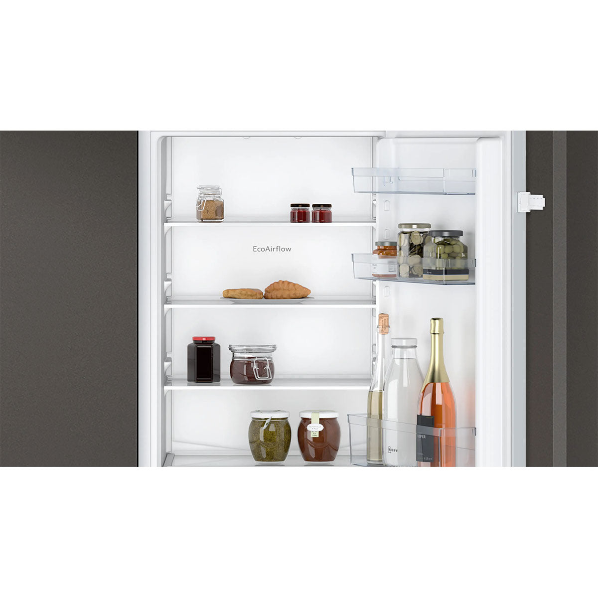 NEFF KI7861SEOG N 30 Built-In Fridge Freezer With Freezer At Bottom, 184/76 Litre, 54.1cm Wide - Sliding Hinge