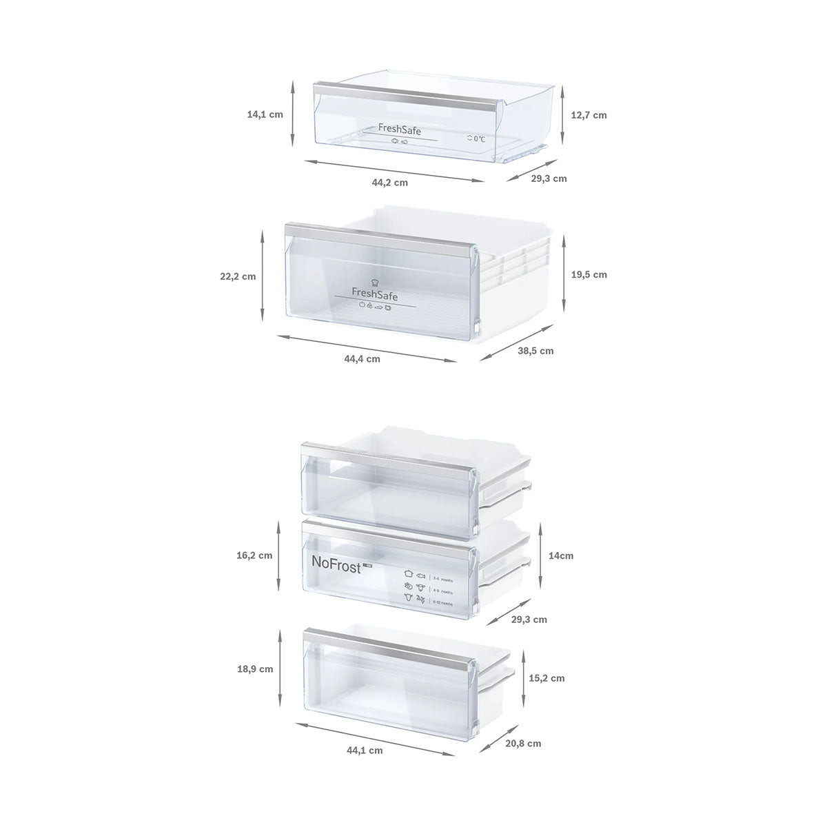 NEFF KI7862SE0G N 50 Built-In Fridge Freezer With Freezer At Bottom, 184/76 Litre, 54.1cm Wide - Sliding Hinge