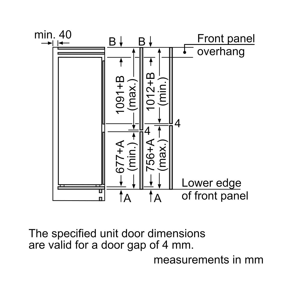 NEFF KI7862SE0G N 50 Built-In Fridge Freezer With Freezer At Bottom, 184/76 Litre, 54.1cm Wide - Sliding Hinge