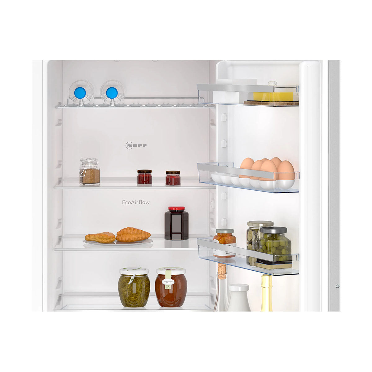 NEFF KI7962FD0G N 50 Built-in Fridge-Freezer, 215/75 Litre, Fresh Safe, No Frost, 55.8cm Width - Flat Hinge
