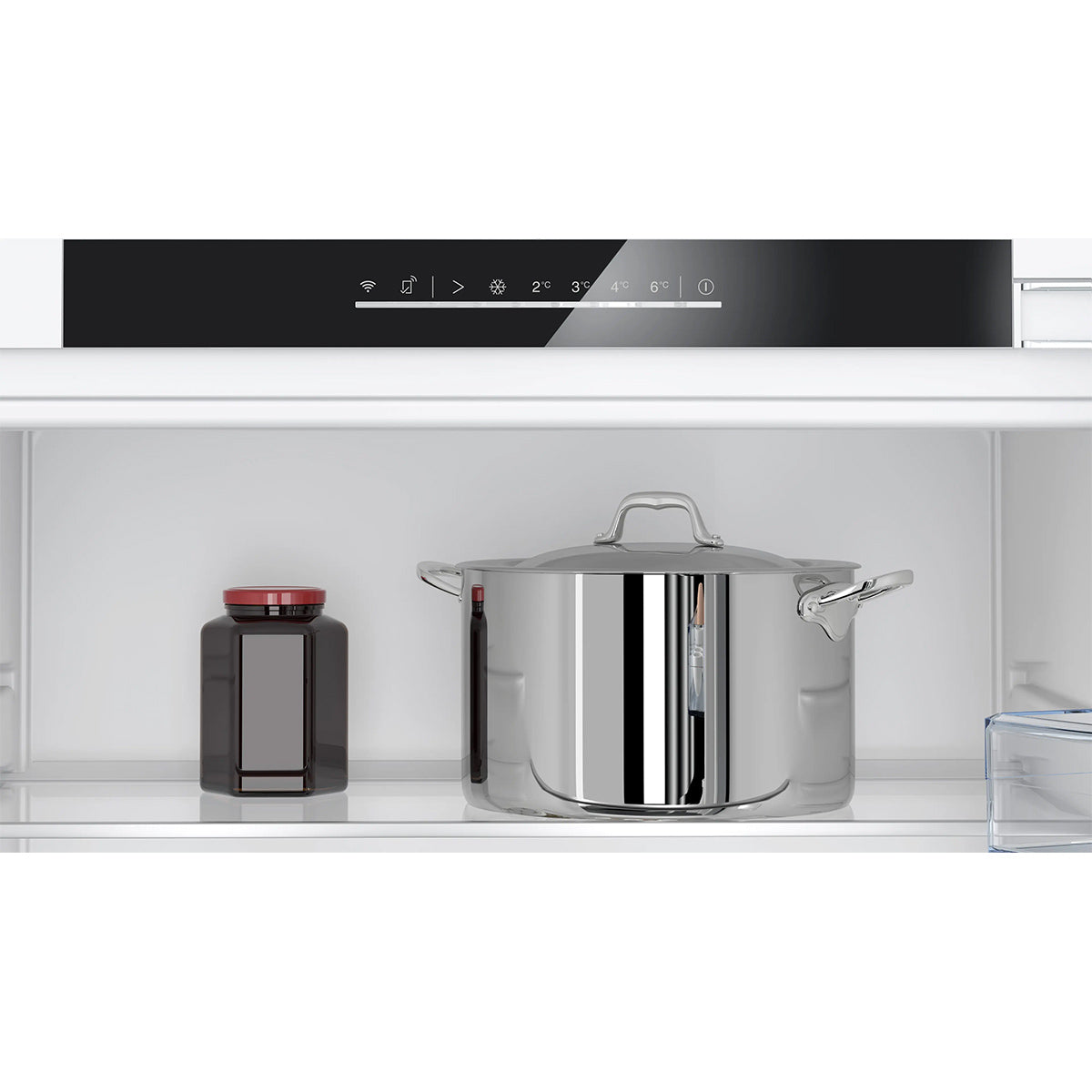 NEFF KU1212FE0G N 50 Built-Under Fridge, 134 Litre, 3 Shelves, 59.8cm Wide - Flat Hinge, Right Reversible
