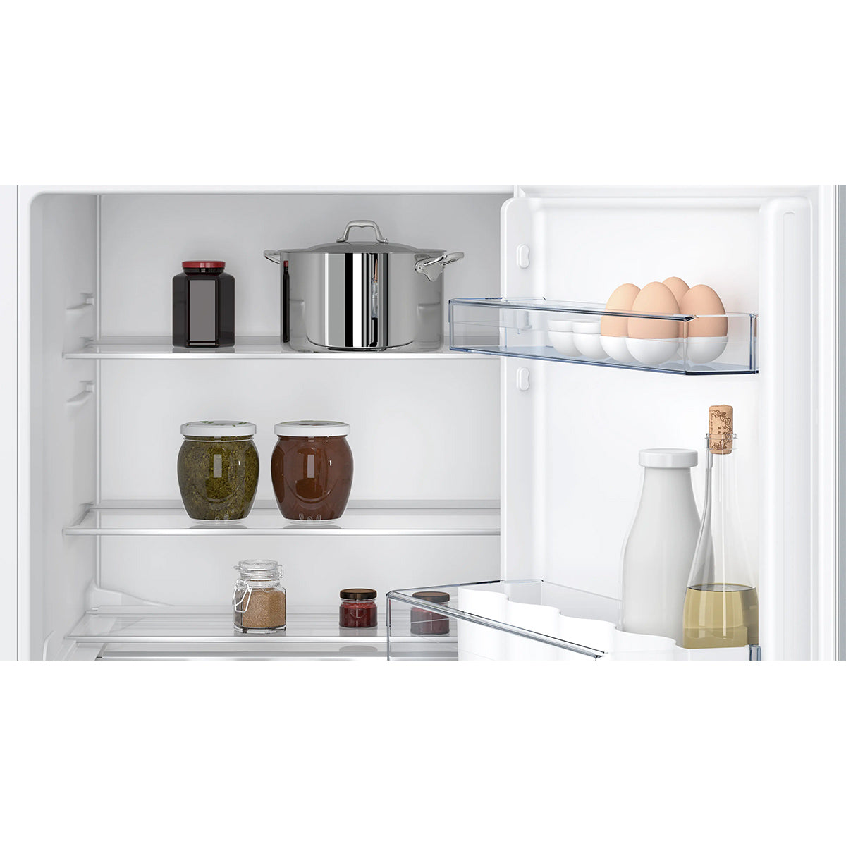 NEFF KU1212FE0G N 50 Built-Under Fridge, 134 Litre, 3 Shelves, 59.8cm Wide - Flat Hinge, Right Reversible