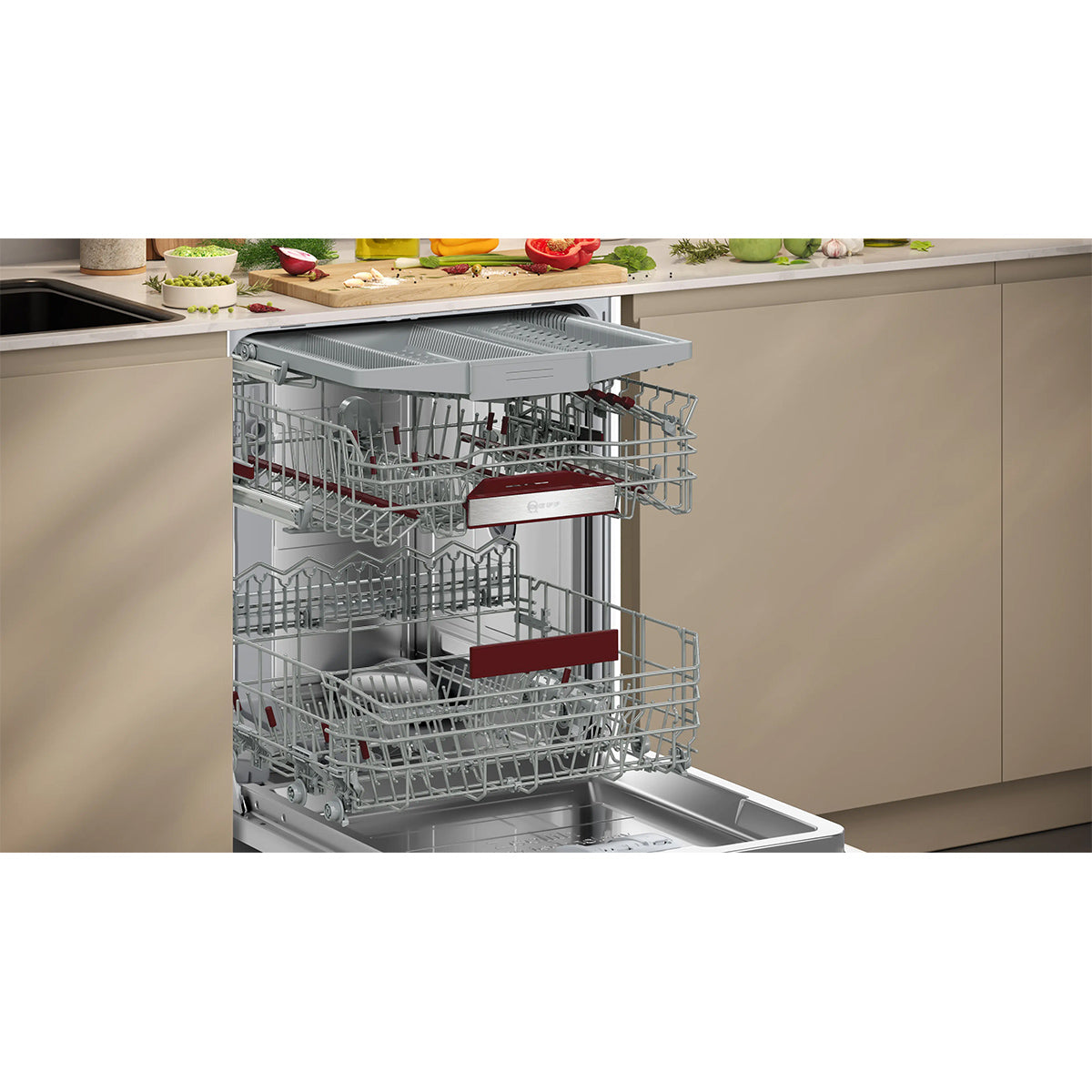 NEFF S187ZCX03G N 70 Fully-Integrated Dishwasher, 14 Place Settings - 59.8cm Wide