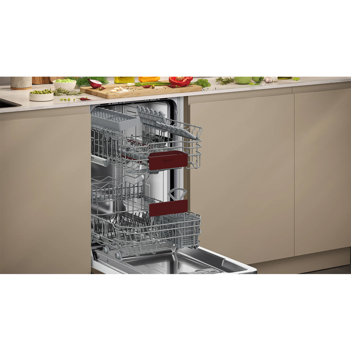 NEFF S875HKX21G N 50 Fully-Integrated Dishwasher, 10 Place Settings, 44.8cm Wide - Variable Hinge