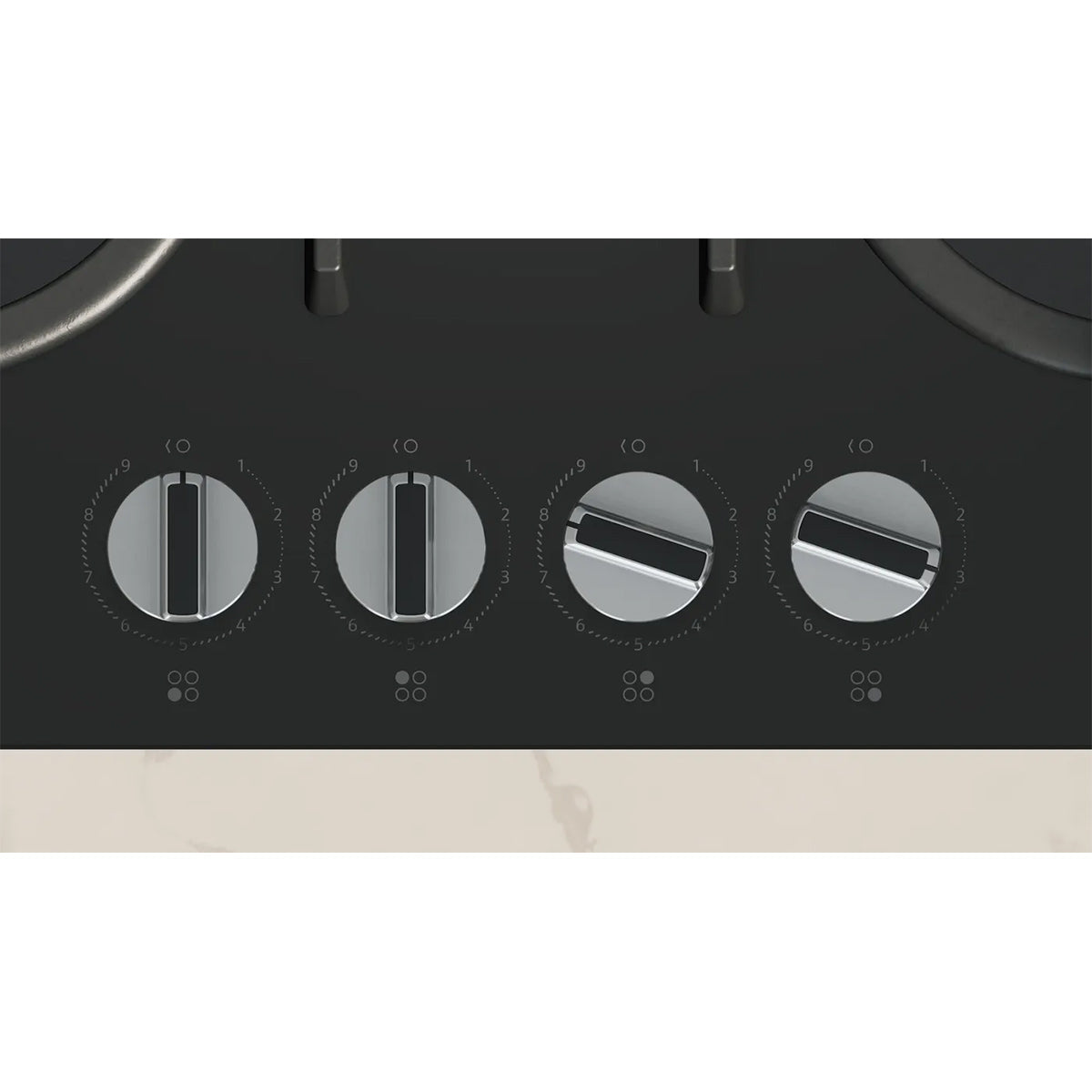 NEFF T26PIP4S0 N 70 Gas Hob, 4 Zones, Knob Ignition, 59cm Wide - Black, Tempered Glass