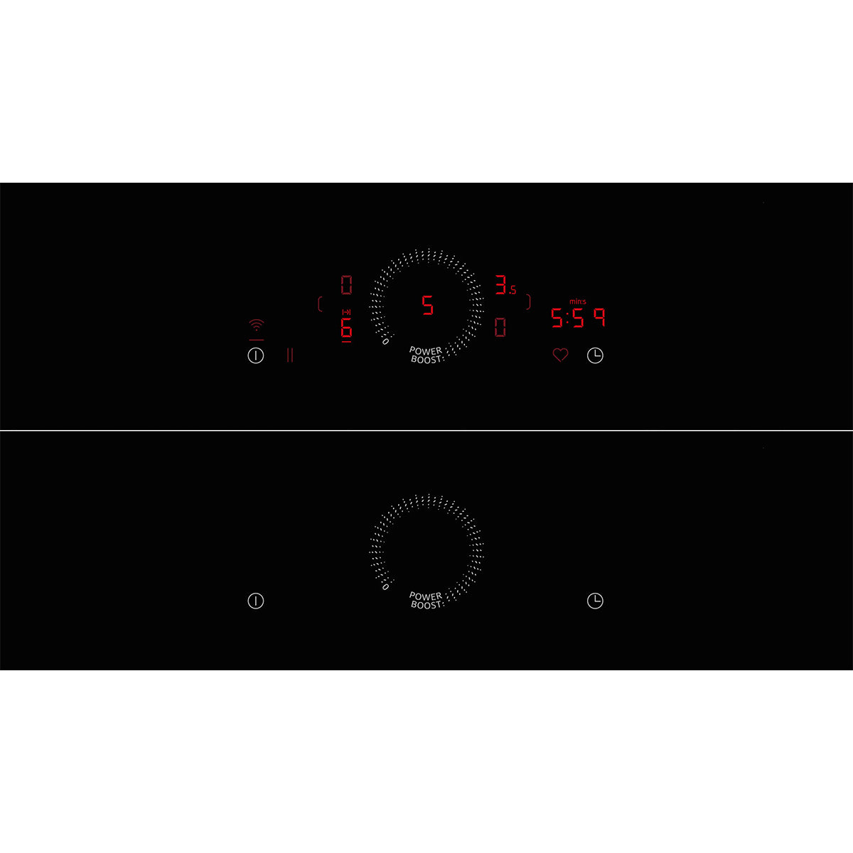 NEFF V58NHQ4L0 N 70 Induction Hob With Integrated Ventilation System, Surface Mount Without Frame, 4 Zones, 80.2cm Wide - Black