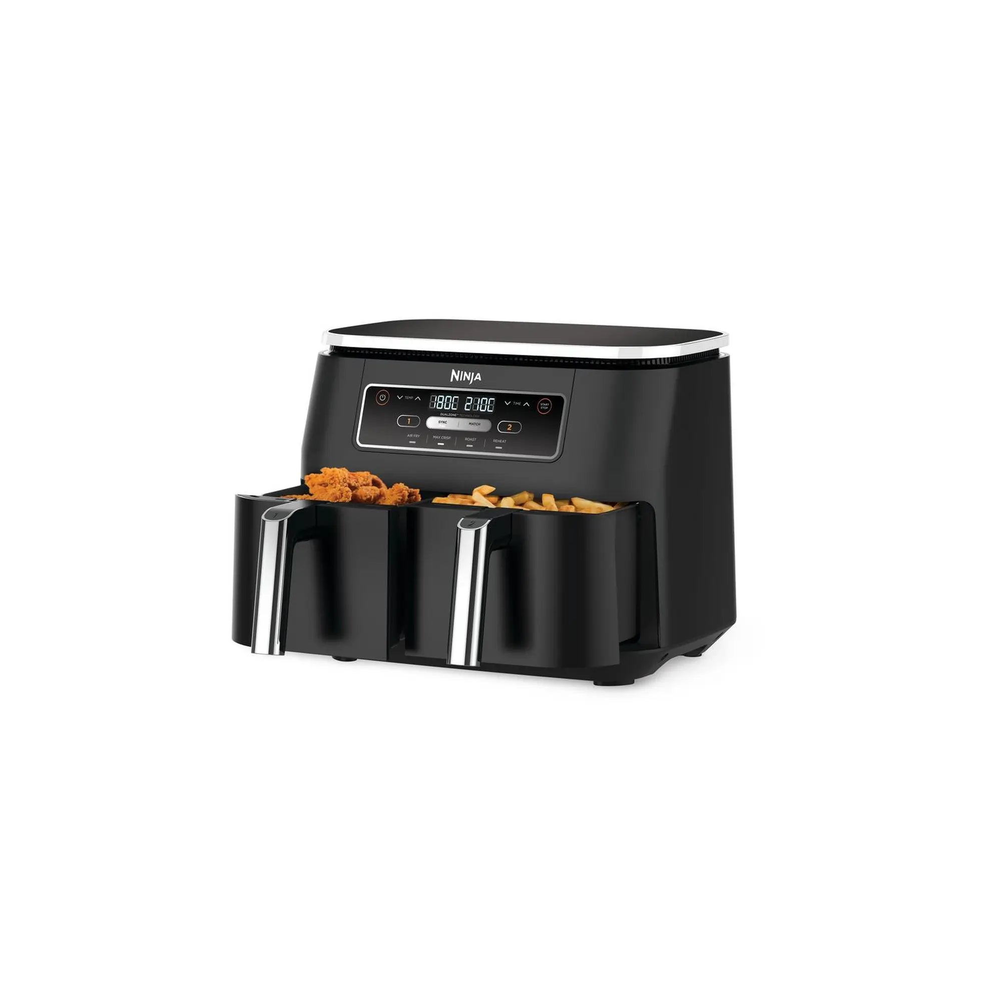 Ninja AF200UK Foodi 4-in-1 Dual Zone 7.6 Litre Air Fryer, Black