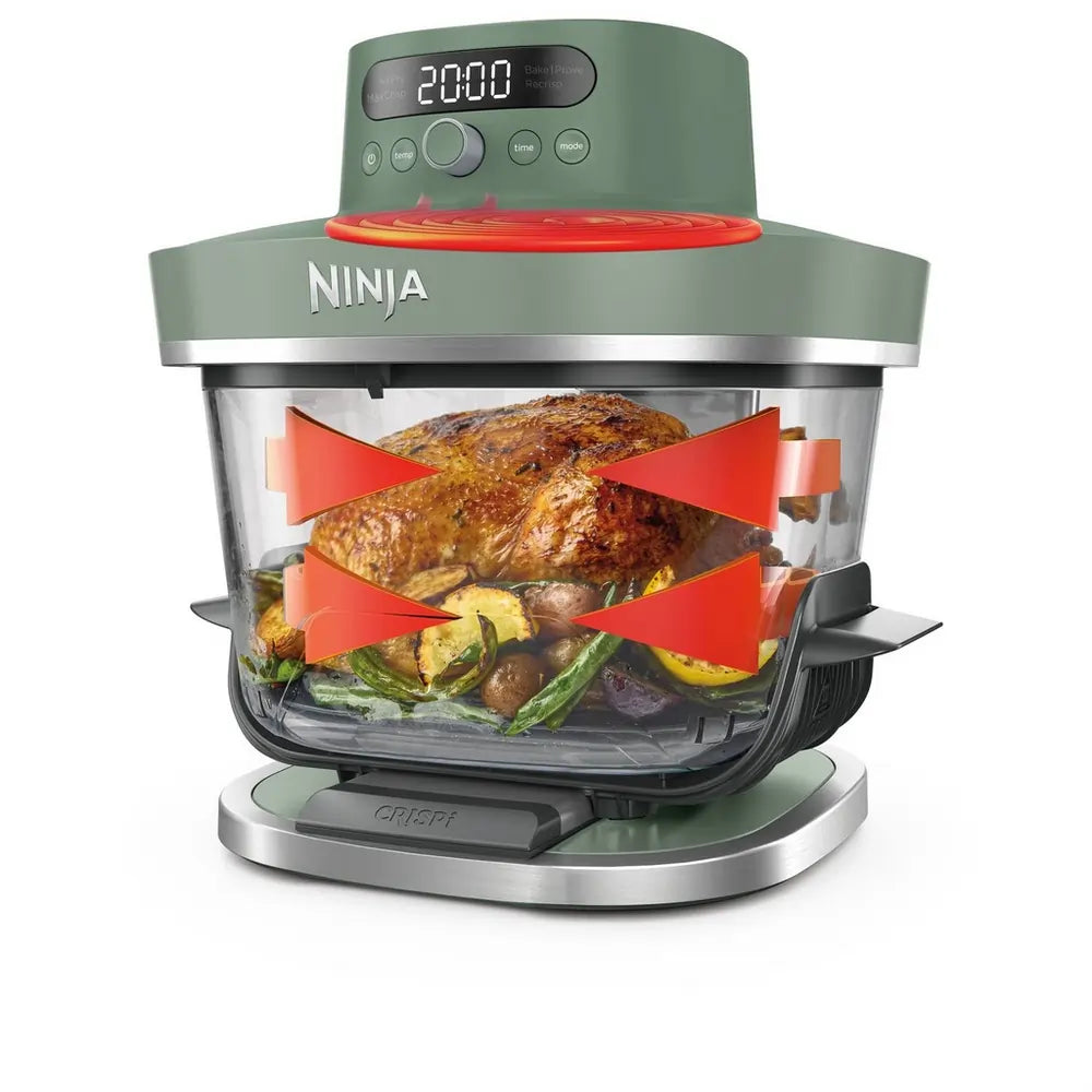 Ninja AS090UKGN CRISPi PRO 5-in-1 XL Glass Air Fryer, Moss Green
