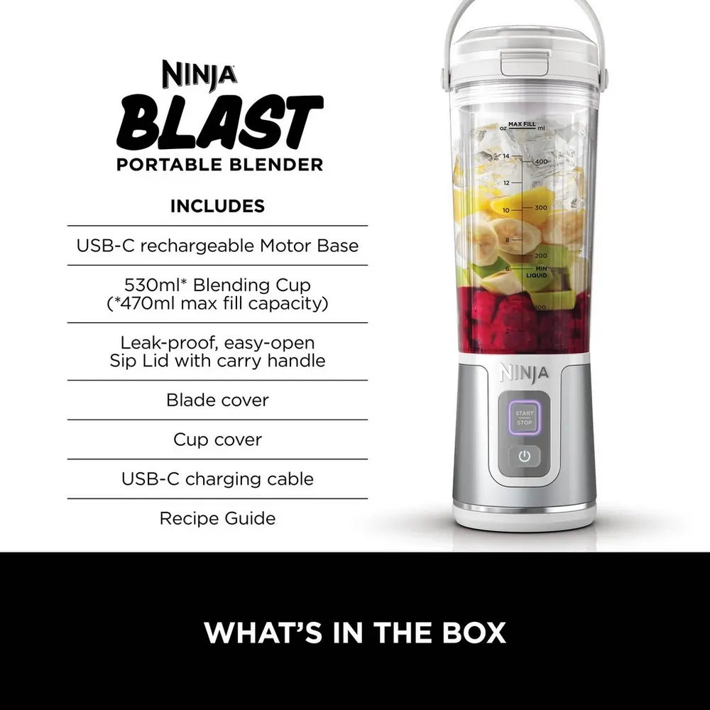 Ninja Blast BC151UKWH Cordless Portable Blender, White