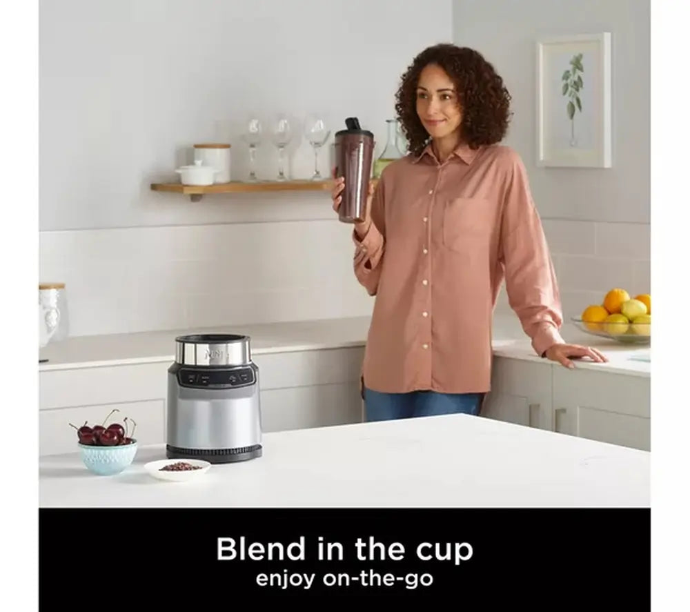 Ninja BN500UK Motorised Compact Blender with Auto-iQ, Dark Grey