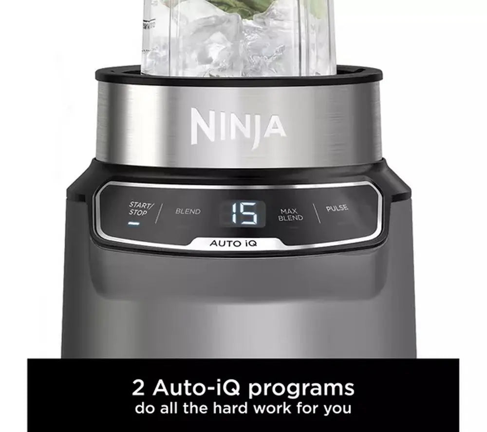 Ninja BN500UK Motorised Compact Blender with Auto-iQ, Dark Grey