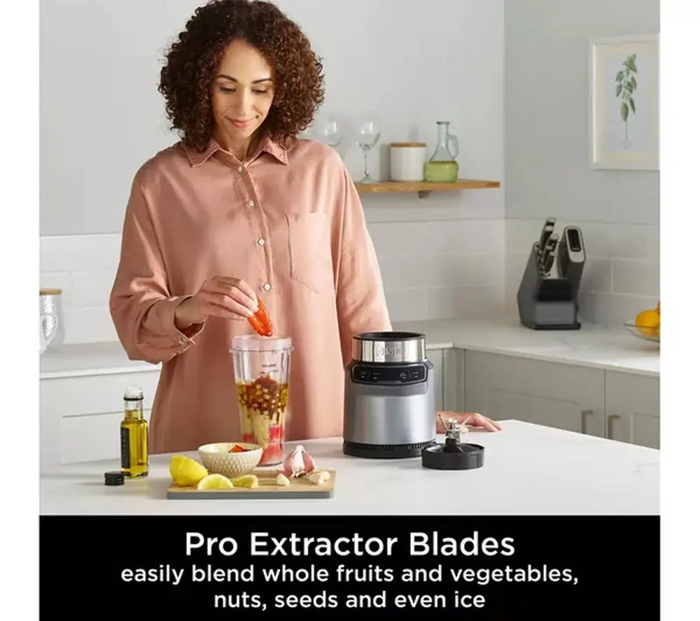 Ninja BN500UK Motorised Compact Blender with Auto-iQ, Dark Grey