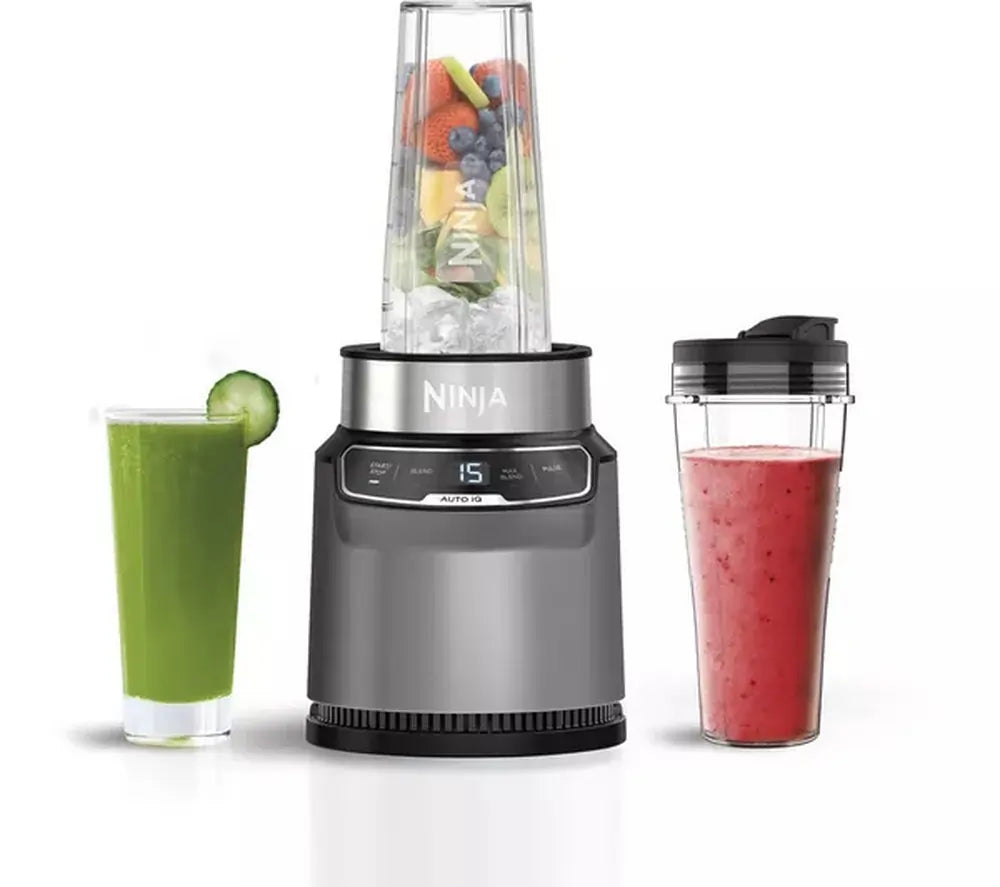 Ninja BN500UK Motorised Compact Blender with Auto-iQ, Dark Grey