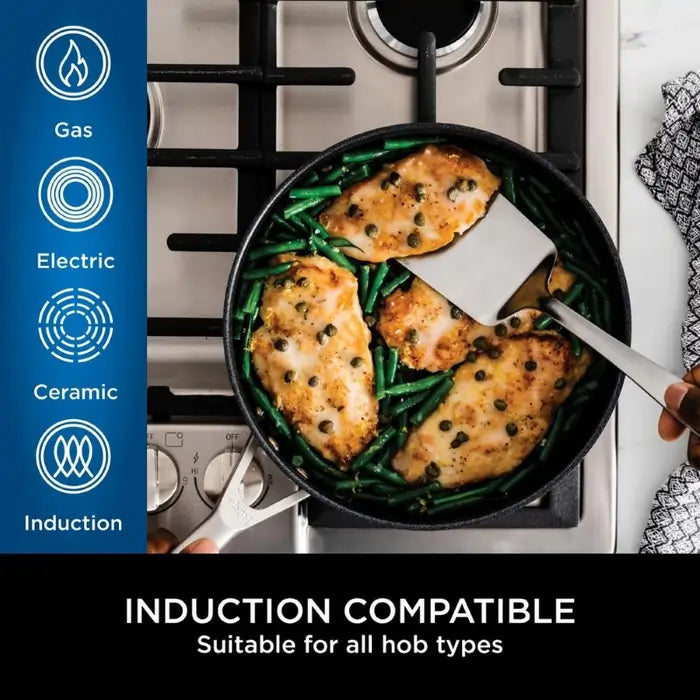 Ninja Essentials C60024UK 24cm Frying Pan With 10 Year Warranty, Silver