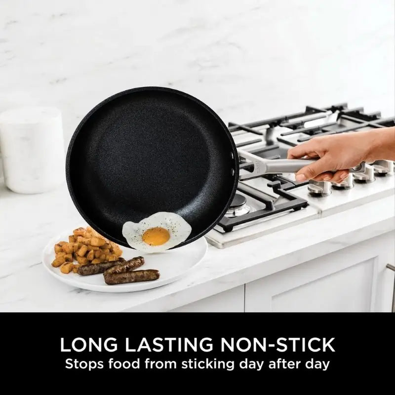 Ninja Essentials C60024UK 24cm Frying Pan With 10 Year Warranty, Silver