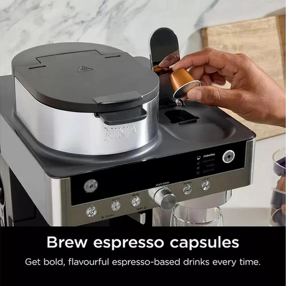 Ninja CFN802UK Espresso & Filter Coffee Machine, Silver/Black