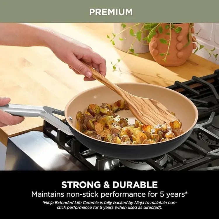 Ninja CW90024UK 24cm Premium Ceramic Frying Pan, Apricot - 72505830736245 