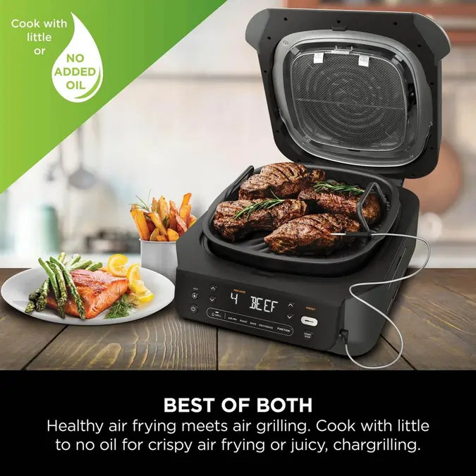 Ninja EG351UK 5.7 Litre Grill & Air Fryer, Black/Silver