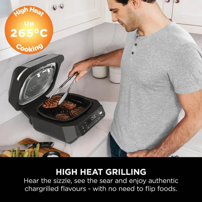 Ninja EG351UK 5.7 Litre Grill & Air Fryer, Black/Silver