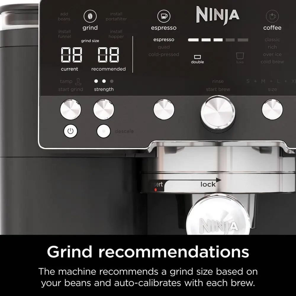 Ninja ES601UKBK Luxe Cafe Premier Series Espresso Machine, Midnight Black
