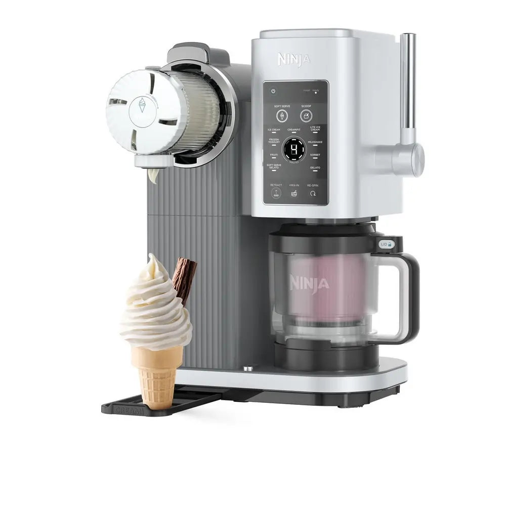 Ninja NC701UK Swirl by CREAMi 13-in-1 Soft Serve & Ice Cream Maker, Platinum Silver