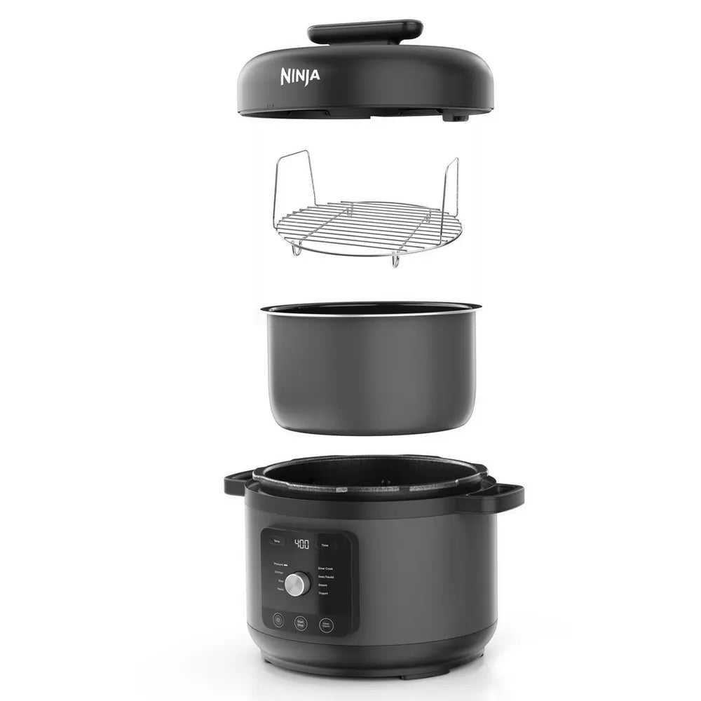 Ninja HyperHeat  PC201UK 9-in-1 6 Litre Pressure & Rice Cooker, Grey/Black