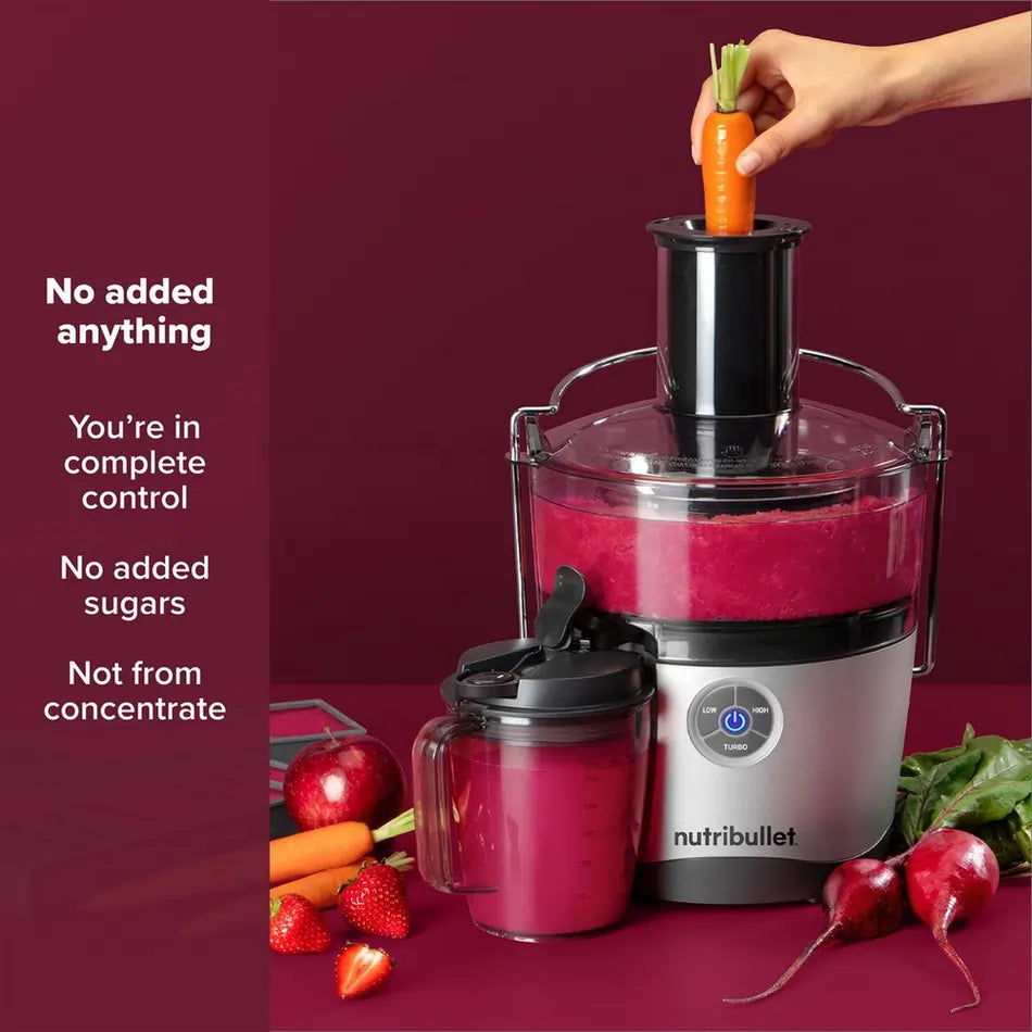 Nutribullet NBJ-200 Juicer Pro 1000W 2 Litre 3-Speed Juicer, Silver