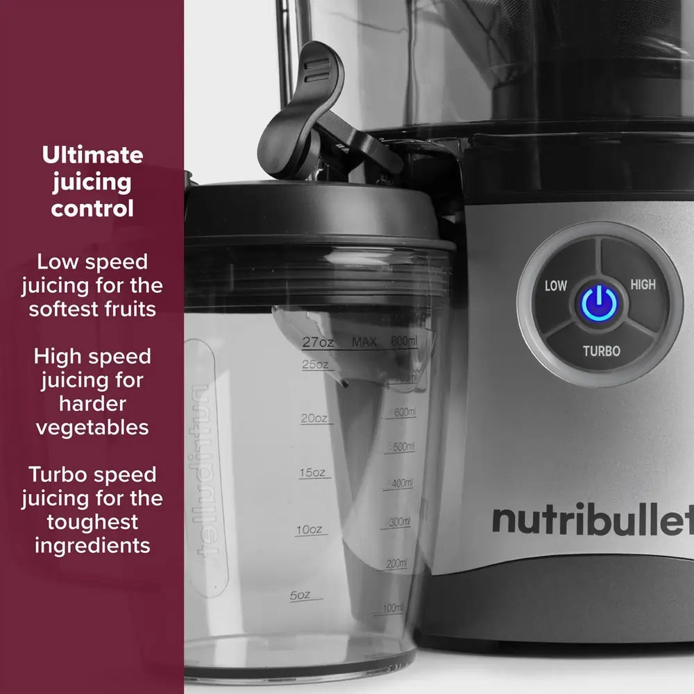 Nutribullet NBJ-200 Juicer Pro 1000W 2 Litre 3-Speed Juicer, Silver
